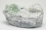 Glass-Clear, Green Cubic Fluorite Crystals on Quartz - China #205576-1